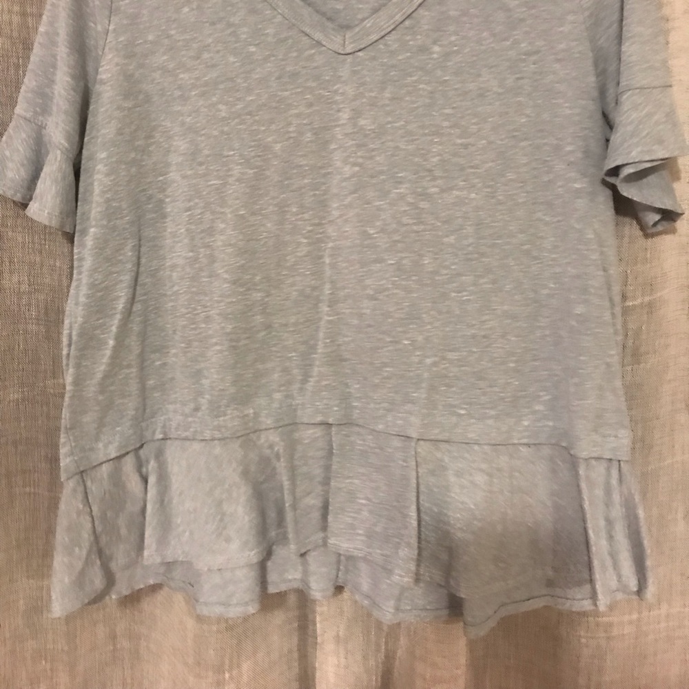 Light Blue Ruffle Top - Picture 2 of 2